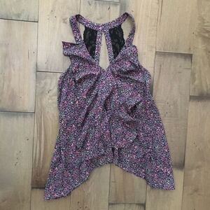 Bcbgeneration Lace Back Ruffle Top XS Sleeveless